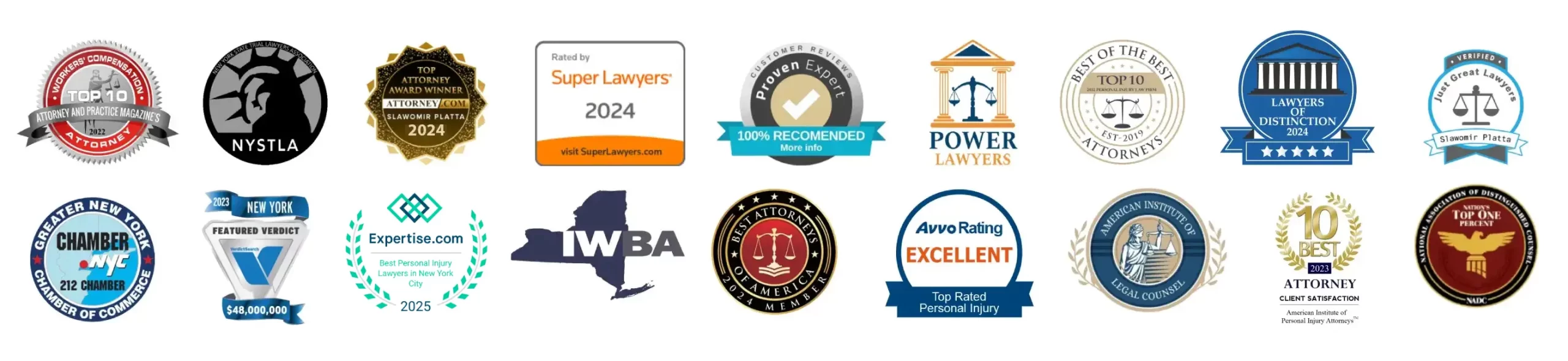 All awards received by our lawyers - The Platta Law Firm