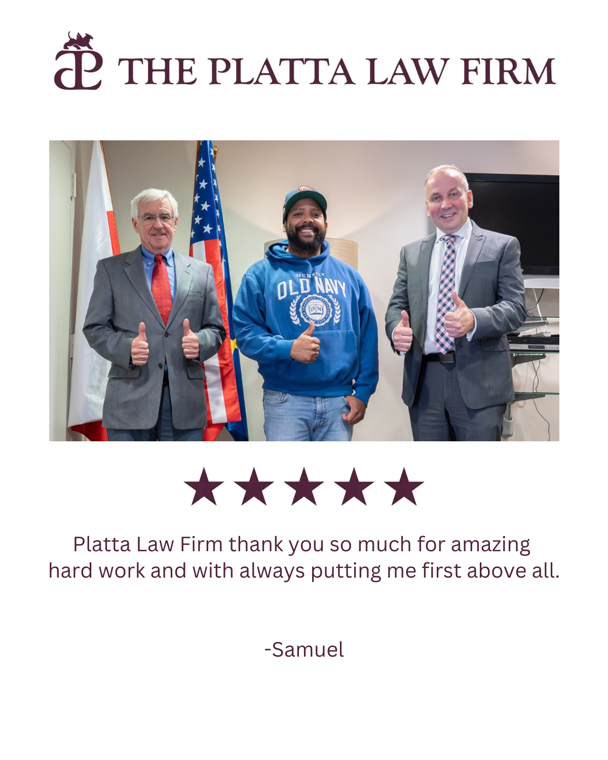 Clients Reviews - Samuel - The Platta Law Firm